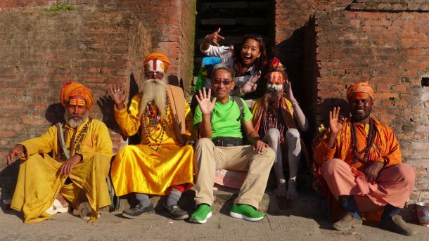 Baba and I with the friendly Sadhus!